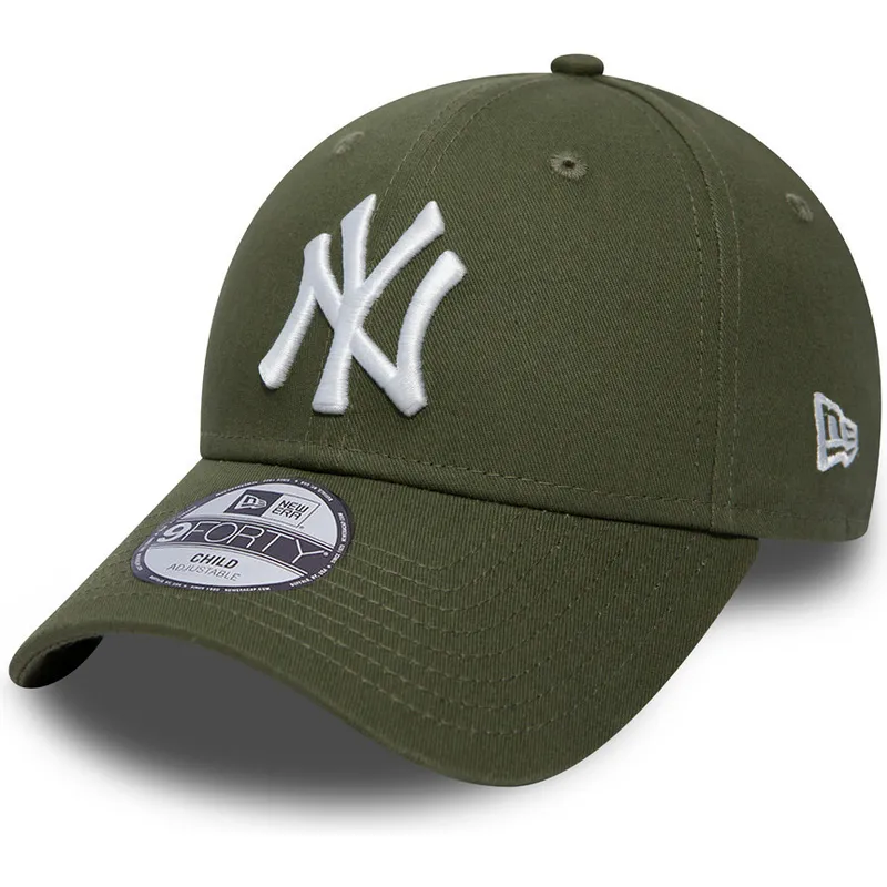 cap-zaobljena-green-adjustable-strap-za-djecu-9forty-league-essential-new-york-yankees-mlb-new-era