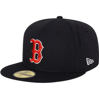 Cap ravna navy blue ajustada 59FIFTY AC Perf Boston Red Sox MLB New Era