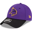new-era-curved-brim-9forty-stretch-snap-sideline-road-minnesota-vikings-nfl-purple-and-black-snapback-cap