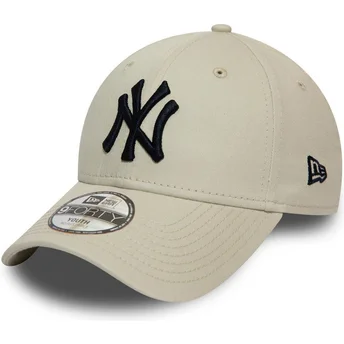 Kape zaobljena bež podesiva traka za djecu 9FORTY League Essential New York Yankees MLB New Era