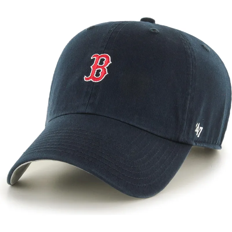 cap-zaobljena-navy-blue-adjustable-strap-clean-up-base-runner-boston-red-sox-mlb-47-brand