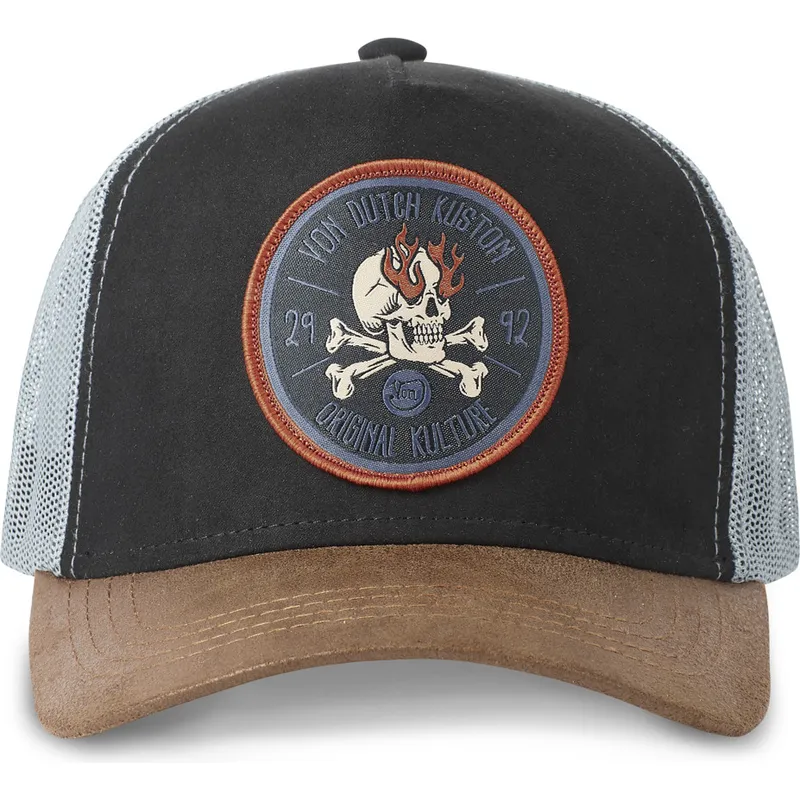 kapa-zaobljena-crna-snapback-kustom-kulture-skull-sku-von-dutch