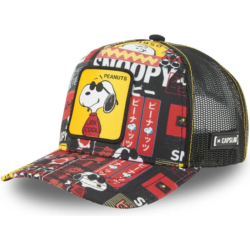 kapa-zaobljena-crna-snapback-joe-cool-pea-sam1-snoopy-kikiriki-capslab