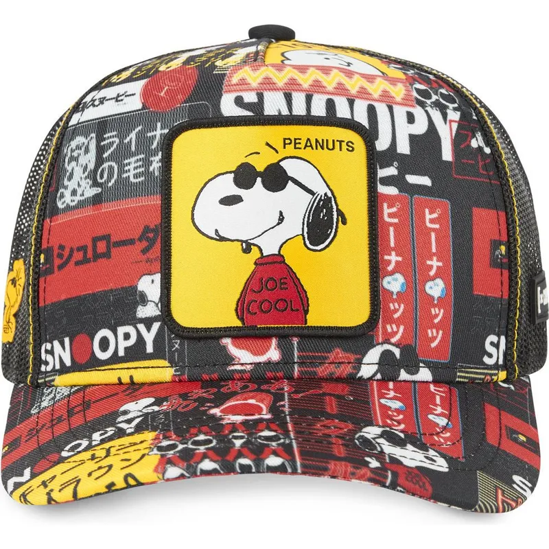 kapa-zaobljena-crna-snapback-joe-cool-pea-sam1-snoopy-kikiriki-capslab