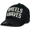 cap-zaobljena-black-snapback-wheels-and-waves