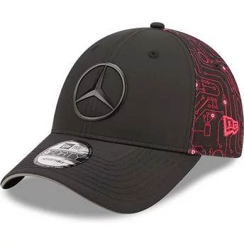New Era Curved Brim 9FORTY eSports Grand Prix Mercedes Formula 1 Black and Red Adjustable Cap