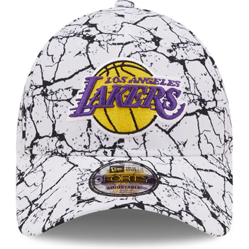 kapa-zaobljena-bijela-podesiv-9forty-marble-los-angeles-lakers-nba-new-era
