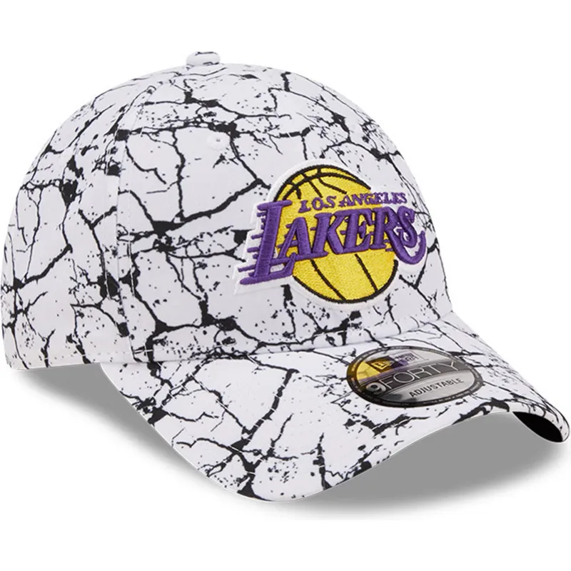 kapa-zaobljena-bijela-podesiv-9forty-marble-los-angeles-lakers-nba-new-era