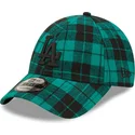 kapa-zaobljena-zelena-podesiv-9forty-plaid-los-angeles-dodgers-mlb-new-era
