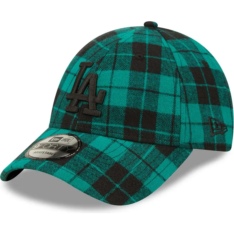 kapa-zaobljena-zelena-podesiv-9forty-plaid-los-angeles-dodgers-mlb-new-era