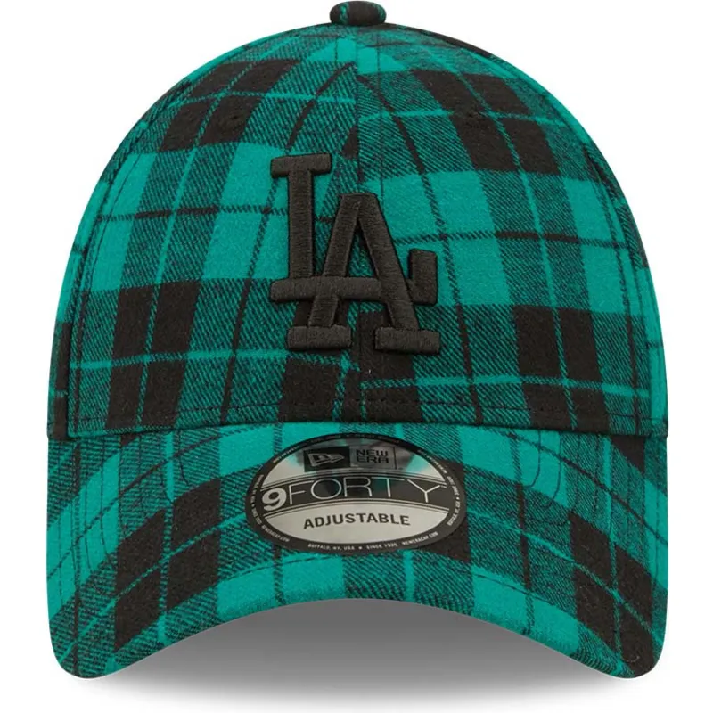 kapa-zaobljena-zelena-podesiv-9forty-plaid-los-angeles-dodgers-mlb-new-era