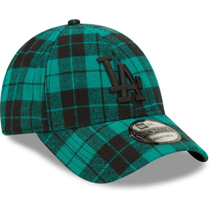 kapa-zaobljena-zelena-podesiv-9forty-plaid-los-angeles-dodgers-mlb-new-era