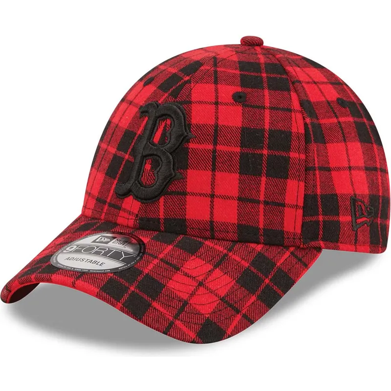 kapa-zaobljena-crvena-podesiv-9forty-plaid-boston-red-sox-mlb-new-era