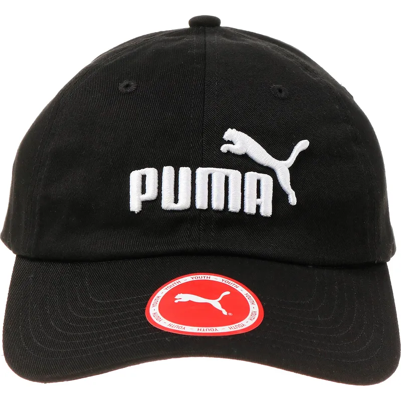 kapa-zaobljena-crna-podesiv-za-djecu-essentials-puma