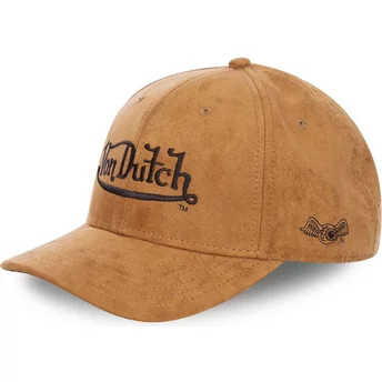 von-dutch-curved-brim-suedine2-brown-snapback-cap