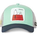 capslab-snoopy-pe2-peanuts-green-grey-and-navy-blue-trucker-hat