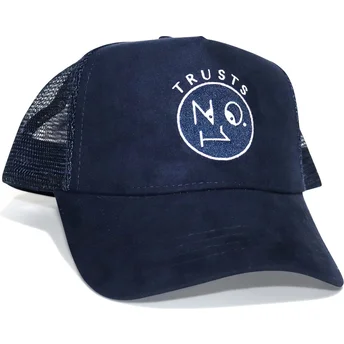 Kapa zaobljena mornarsko plava snapback Trusts No.1 Suede Navy White The No.1 Face