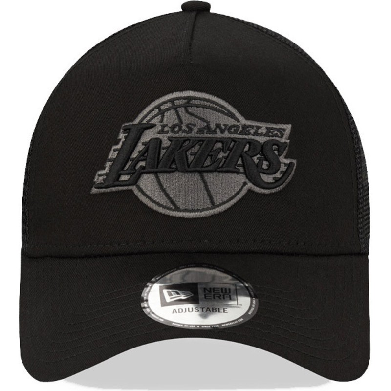 new-era-black-logo-9forty-a-frame-tonal-los-angeles-lakers-nba-black-trucker-hat