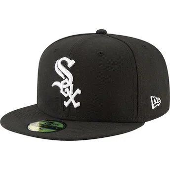 Kapa ravna crna prilagođena 59FIFTY Authentic On Field Game Chicago White Sox MLB New Era
