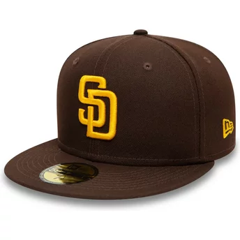 New Era Flat Brim 59FIFTY Authentic On Field San Diego Padres MLB Brown Fitted Cap