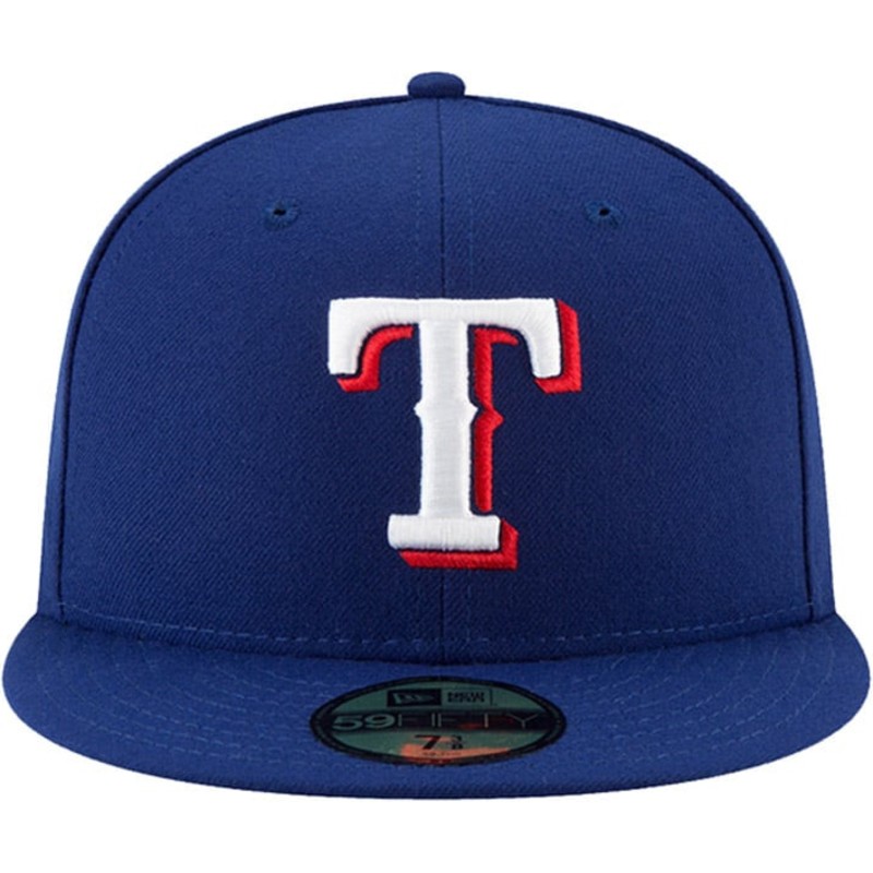 new-era-flat-brim-59fifty-authentic-on-field-texas-rangers-mlb-blue-fitted-cap