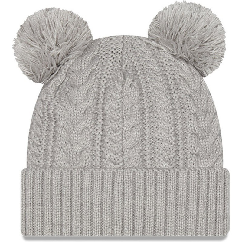 new-era-women-grey-logo-cuff-double-new-york-yankees-mlb-grey-beanie-with-pompom