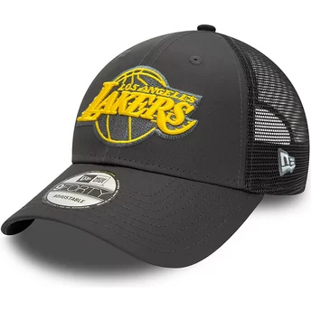 New Era 9FORTY Home Field Los Angeles Lakers NBA Grey Adjustable Trucker Hat