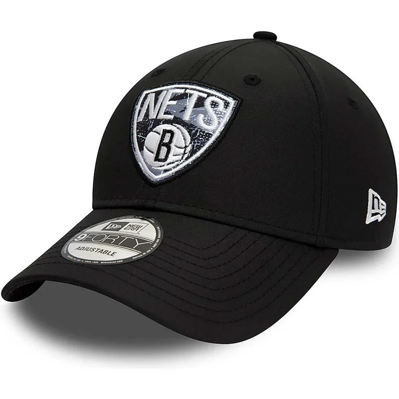 kapa-zaobljena-crna-podesiv-9forty-print-infill-brooklyn-nets-nba-new-era