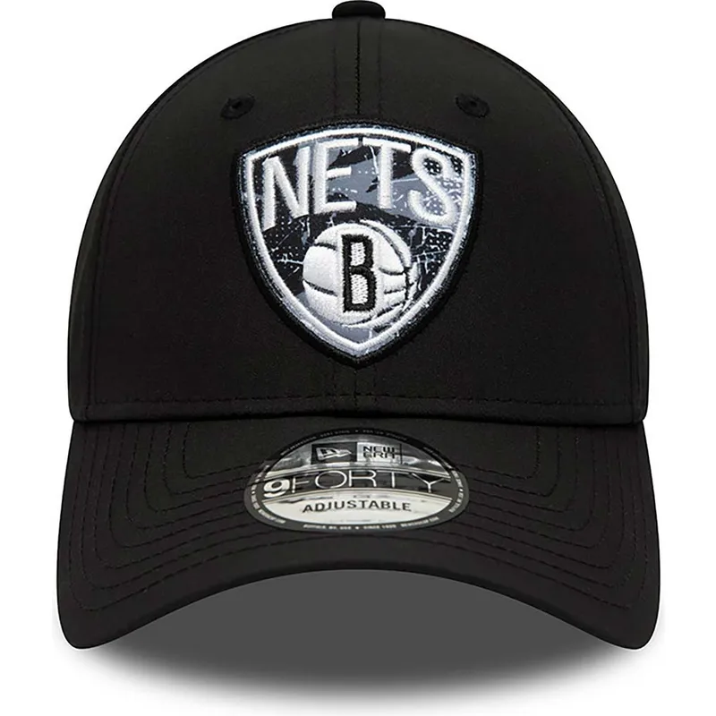 kapa-zaobljena-crna-podesiv-9forty-print-infill-brooklyn-nets-nba-new-era