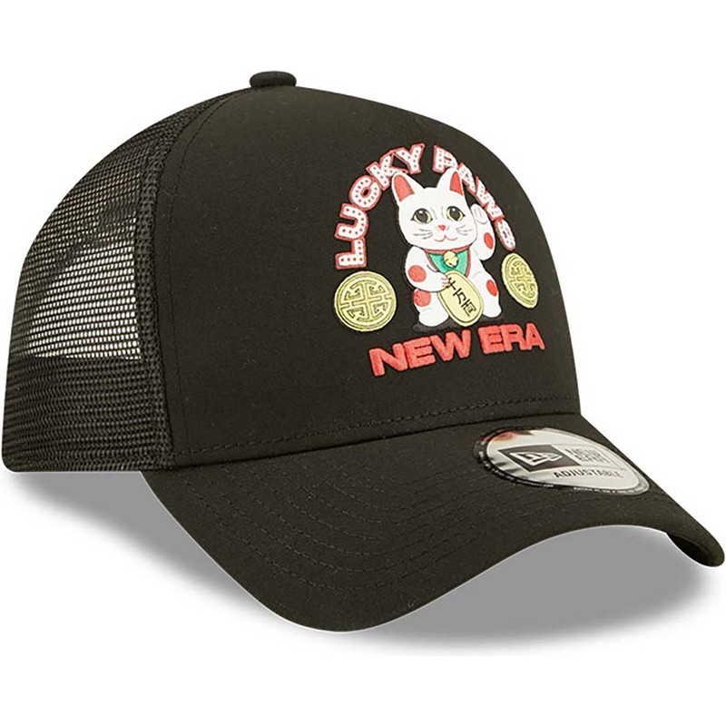 new-era-a-frame-repreve-lucky-paws-black-snapback-trucker-hat
