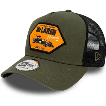 New Era Bruce McLaren A Frame Lifestyle McLaren Racing Formula 1 Green Trucker Hat
