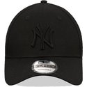 new-era-curved-brim-black-logo-9forty-league-essential-new-york-yankees-mlb-black-snapback-cap