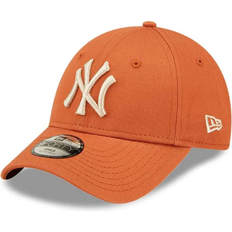 kapa-zaobljena-narancasta-podesiv-za-djecu-9forty-league-essential-new-york-yankees-mlb-new-era