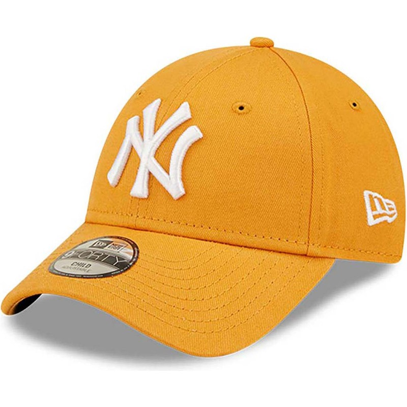 new-era-curved-brim-youth-9forty-league-essential-new-york-yankees-mlb-orange-adjustable-cap
