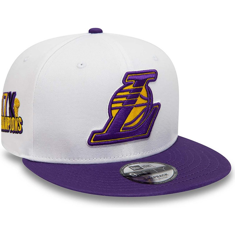new-era-flat-brim-9fifty-crown-patches-champions-los-angeles-lakers-nba-white-and-purple-snapback-cap