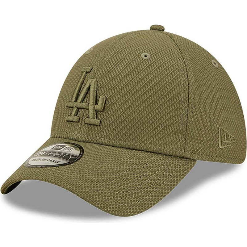 new-era-curved-brim-green-logo-39thirty-diamond-era-los-angeles-dodgers-mlb-green-fitted-cap