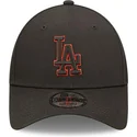 kapa-zaobljena-crna-podesiv-9forty-team-outline-los-angeles-dodgers-mlb-new-era