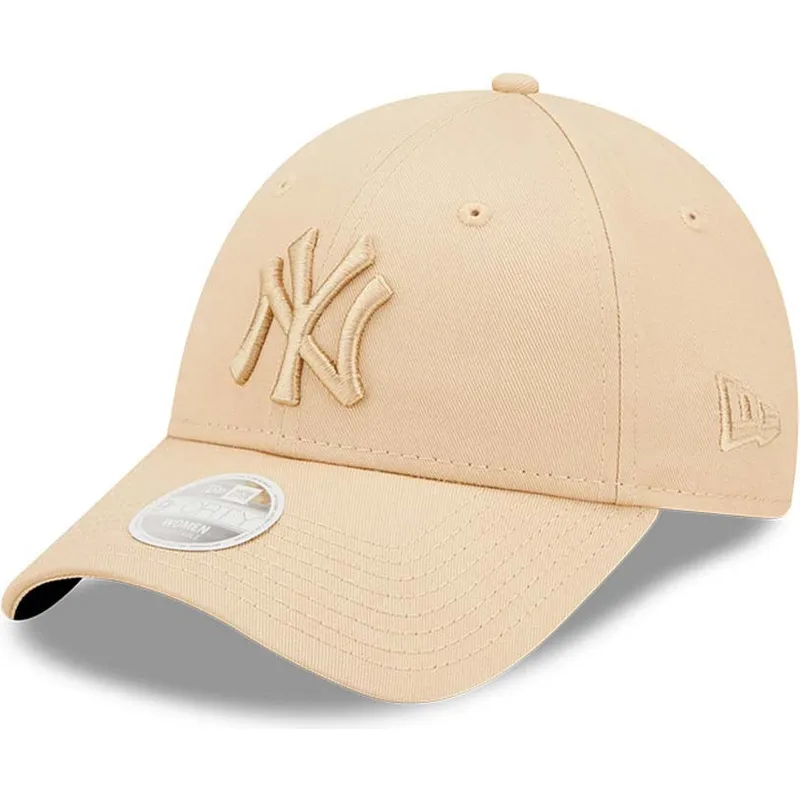 cap-zaobljena-beige-adjustable-strap-9forty-league-essential-new-york-yankees-mlb-new-era