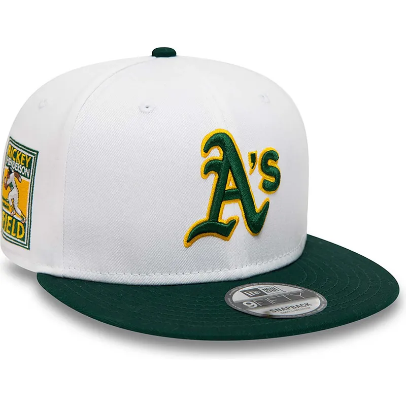 kapa-ravna-bijela-snapback-rickey-henderson-9fifty-crown-patches-oakland-athletics-mlb-new-era