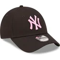 kapa-zaobljena-crna-podesiv-za-djecu-rosa-9forty-league-essential-new-york-yankees-mlb-new-era