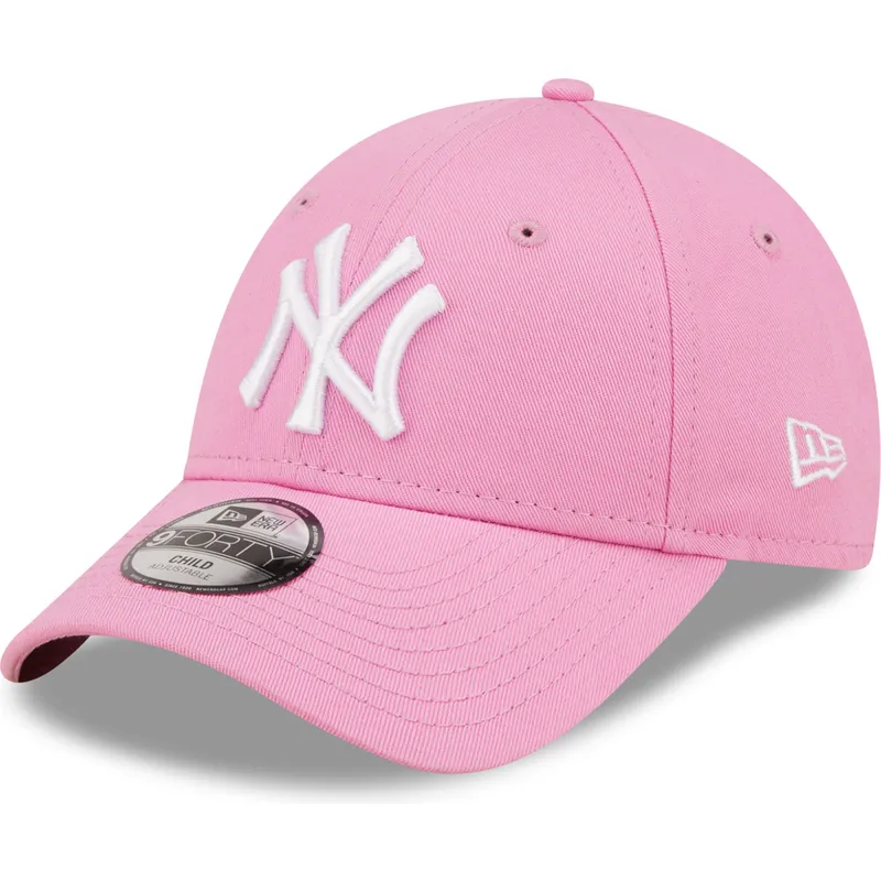 kapa-zaobljena-ruzicasta-podesiv-za-djecu-9forty-league-essential-new-york-yankees-mlb-new-era