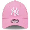 kapa-zaobljena-ruzicasta-podesiv-za-djecu-9forty-league-essential-new-york-yankees-mlb-new-era