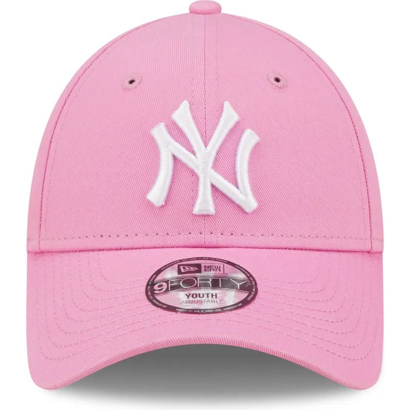 kapa-zaobljena-ruzicasta-podesiv-za-djecu-9forty-league-essential-new-york-yankees-mlb-new-era
