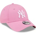 kapa-zaobljena-ruzicasta-podesiv-za-djecu-9forty-league-essential-new-york-yankees-mlb-new-era