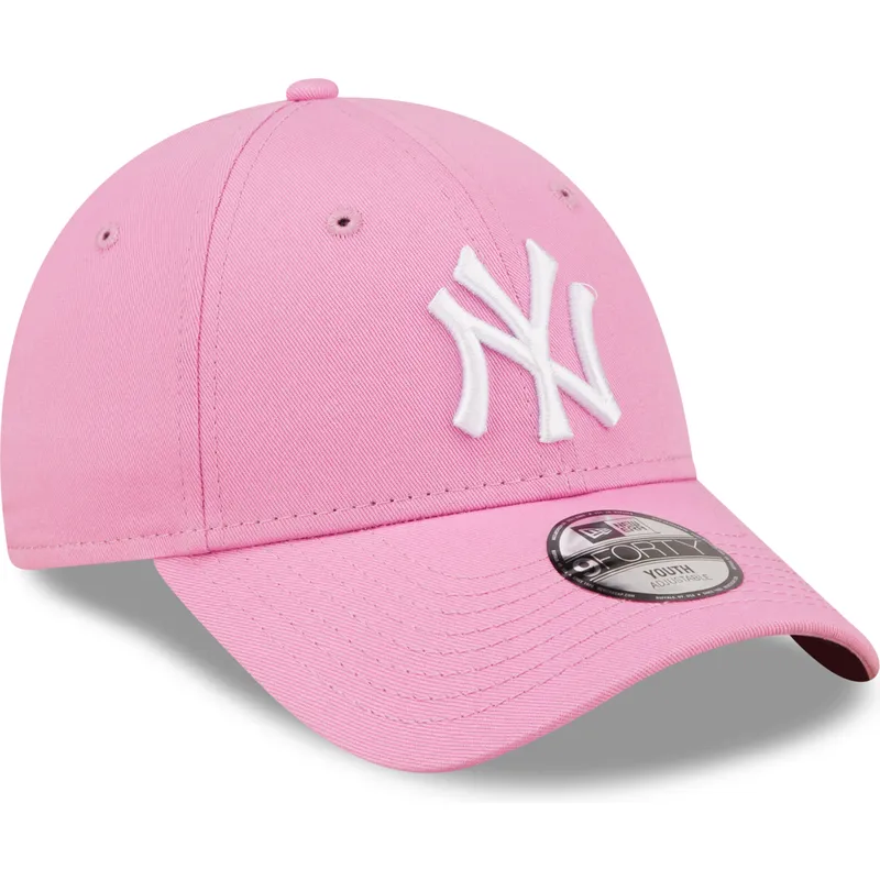 kapa-zaobljena-ruzicasta-podesiv-za-djecu-9forty-league-essential-new-york-yankees-mlb-new-era
