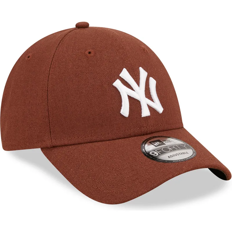 kapa-zaobljena-smeda-podesiv-9forty-linen-new-york-yankees-mlb-new-era