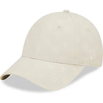 Kapa zaobljena bež podesiv 9FORTY Monogram New York Yankees MLB New Era