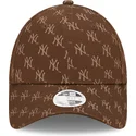 kapa-zaobljena-smeda-podesiv-9forty-monogram-new-york-yankees-mlb-new-era