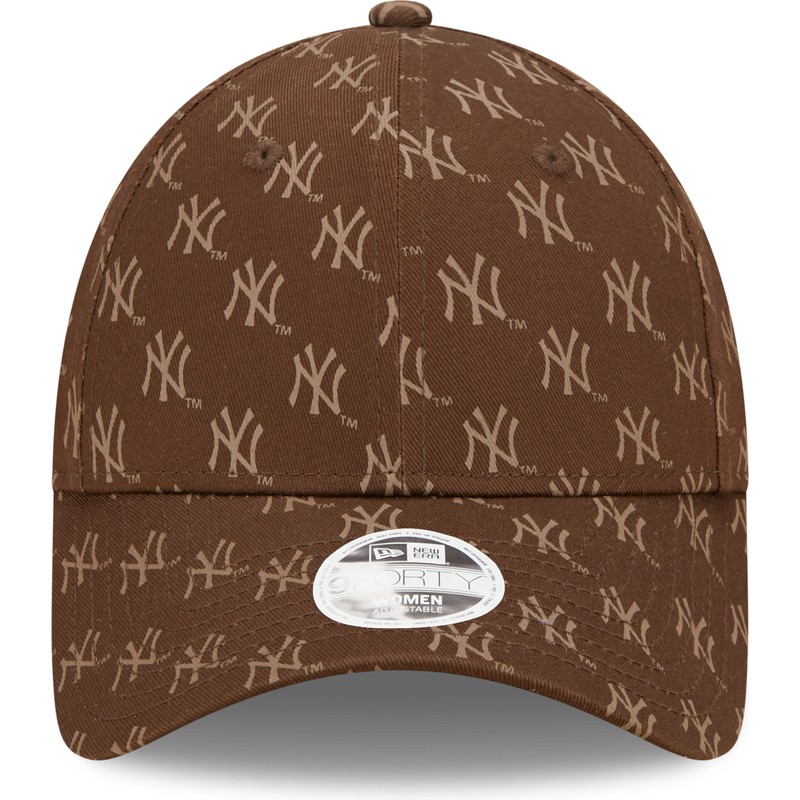 new-era-curved-brim-women-9forty-monogram-new-york-yankees-mlb-brown-adjustable-cap