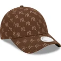 kapa-zaobljena-smeda-podesiv-9forty-monogram-new-york-yankees-mlb-new-era